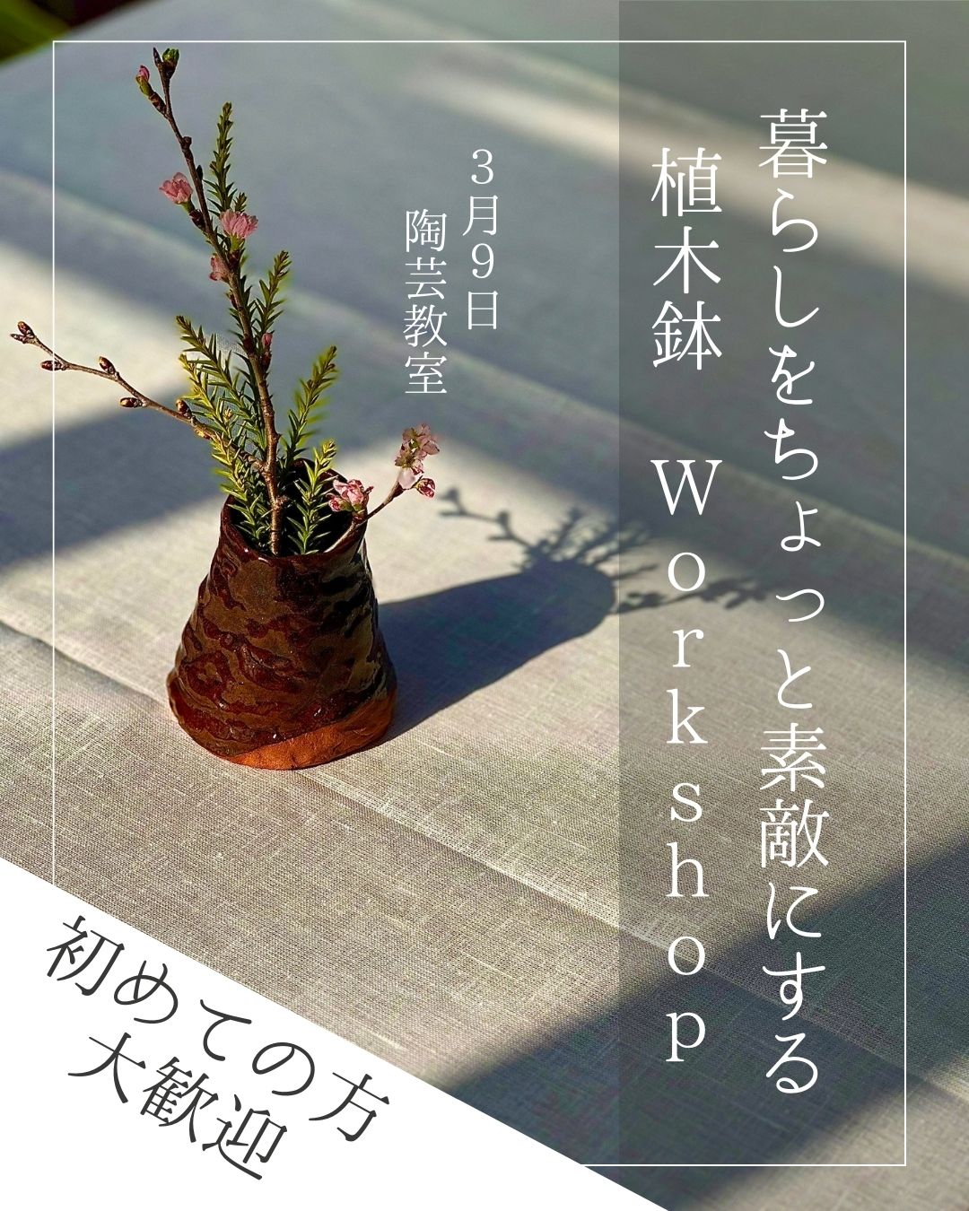 ３月のワークショップ　陶芸教室