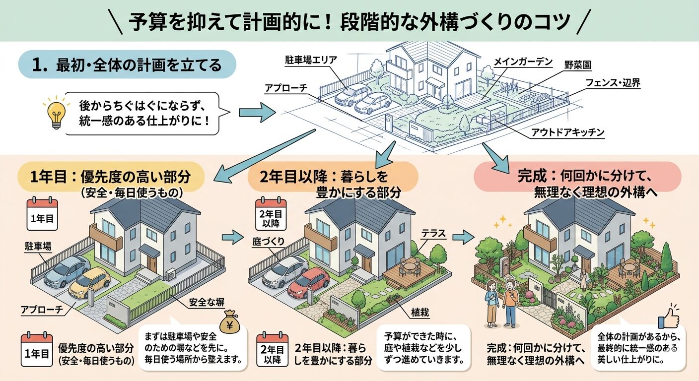 外構工事の予算配分と優先順位|限られた予算を生かすコツ