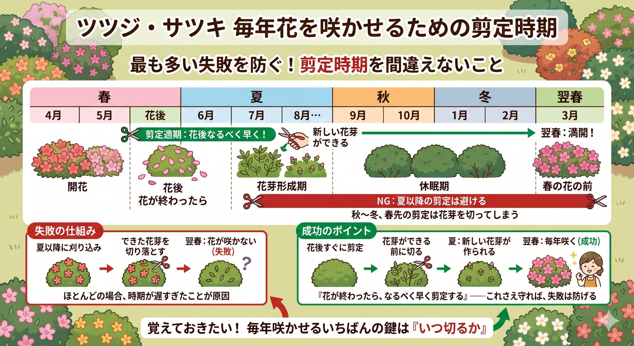 ツツジ・サツキの剪定と育て方｜和の庭を彩る定番の花木
