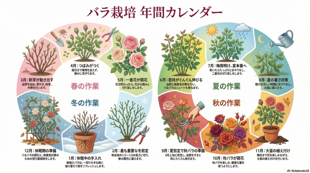 バラ栽培 年間カレンダー